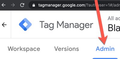 tag manager admin settings